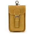 Genuine leather belt waist bag for men, vintage crazy horse leather phone holster pouch. - 2087 - Light Brown