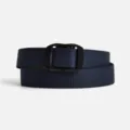 Men's Tactical Nylon Belt Casual Training Belt Dark Blue Holeless Smooth Buckle Strap - Navy Blue / 120cm