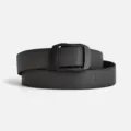 Black nylon tactical belt for men, hole-free smooth buckle daily training waist belt - Dark Gray / 120cm