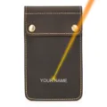 Detail view of retro crazy horse leather watch storage pouch with laser custom engraving. - Model 9307 Watch Pouch (Laser Engraved) / 10 Pieces Pack / Dark Brown