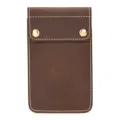 Vintage crazy horse leather watch pouch, portable travel watch storage box with secure snap buttons. - Model 9307 Watch Pouch / Coffee