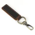Vintage crazy horse lederen sleutelhanger met bronzen metalen ring voor dagelijks gebruik. - 1350 Stijl / Donkerbruin