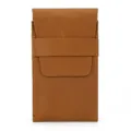 Vintage genuine leather watch pouch portable travel watch storage box brown cowhide case. - 9309 / Tan