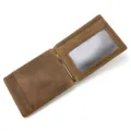 Echtes Leder Geldklammer Portemonnaie minimalistischer Kartenhalter braun im Detail - Stil 1004 / Braun