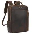 Vintage crazy horse leather backpack for men, 16 inch laptop travel business rucksack. - 9799 / 42 cm / Brown