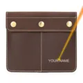 Genuine crazy horse leather watch case retro travel portable watch storage pouch detail view. - Model 9308 Watch Pouch (Laser Engraved) / 10 Pieces Pack / Coffee