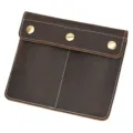 Brown crazy horse leather watch pouch, retro portable genuine leather wristwatch storage box. - Model 9308 Watch Pouch / Dark Brown