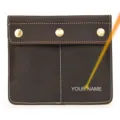 Vintage crazy horse leather watch pouch genuine leather travel watch storage box portable case - Model 9308 Watch Pouch (Laser Engraved) / 10 Pieces Pack / Dark Brown