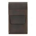 Vintage crazy horse genuine leather watch pouch portable cowhide travel storage case variant. - 9309 / Dark Brown