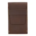 Vintage genuine leather watch pouch crazy horse cowhide portable travel case brown. - 9309 / Coffee