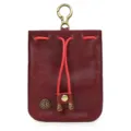 Retro handmade vegetable tanned leather coin purse for women, mini vintage drawstring change bag. - 0004-Wine Red