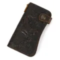 Vintage embossed tiger pattern genuine leather long wallet for men with multiple card slots. - 1010-Tiger Pattern Vintage Buckle 1