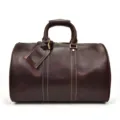Sac de Voyage Duffel en Cuir Crazy Horse Vintage Grande Capacité Sac à Main de Sport - Cuir Huilé Café