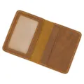Vintage genuine leather card holder minimalist bi-fold id window wallet for men brown - NC0102-Tan