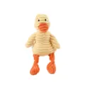 Corduroy duck pet squeak toy yellow, cute plush dog teething chew toy for puppy training. - One Size / Yellow Duck