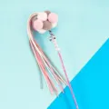 Variante de juguete para gatos con pompones coloridos, borlas, cuentas y cascabel para mascotas. - Estilo F - Rosa hada