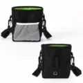 Portable black pet training treat bag with mesh pocket and dual angles for outdoor dog feeding. - M / Black