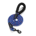 Blauwe reflecterende hondenlijn met comfortabele schuimstof handgreep en metalen haak. - Lengte 1,5m, dikte 1,2cm / Donkerblauw
