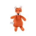 Orange corduroy plush dog toy squeaky teething puppy toy cute animal doll pet supplies - One Size / Fox