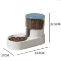 Mangeoire automatique pour animaux distributeur d'eau double gamelle avec bac transparent chat chien - Mangeoire / Bleu ciel