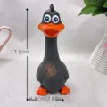 Drôle de canard noir en latex jouet à mâcher pour animaux de compagnie grinçant 17.8cm - Noir