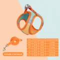 Dog harness and leash set anti-escape pet chest strap puppy walking orange blue size options - XXXS / Harness + 1.5m Flat Leash Set / Orange Blue