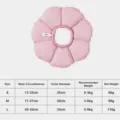 Sunflower pet recovery collar, soft adjustable cat cone for anti-licking wounds, cute pink size S-L. - S / Pink