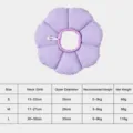 Adjustable sunflower pet recovery collar for cats and dogs, soft purple cone for healing pets. - S / Purple