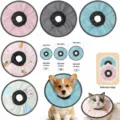 Waterproof pet Elizabethan collar, anti-licking soft recovery cone for cats and dogs, multi-size color. - S / New Model - White Bear