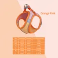 Cute suede-feel pet harness and leash set in orange pink, adjustable size for small dogs and cats. - XXXS / Chest Strap Only / Orange Pink