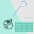 Green suede pet harness and leash set, anti-escape puppy vest for small dogs and cats - S / Harness + 1.5m Cotton Leash Set / Grey Green
