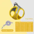 Suede pet dog harness and leash set gray yellow small dogs cats anti escape puppy walking strap - S / Harness + 1.5m Flat Leash Set / Grey Yellow