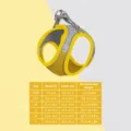 Suede Pet Harness and Leash Set for Small Dogs and Cats Grey Yellow Detailed Size Chart - S / Chest Strap Only / Grey Yellow
