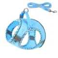 Blaues Mesh Haustier Hundegeschirr und Leine Set atmungsaktive reflektierende Weste für Katzen - XS (5–7 Jin) / Blau