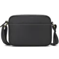 Men leather crossbody bag black vintage shoulder bag stylish casual travel messenger bag - 9504 / Black