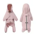 Imperméable rose pour animaux avec capuche, design à quatre pattes et bande réfléchissante chat chien. - S / Rose