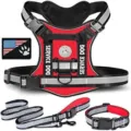 Set pettorina tattica rossa per cani con cinghie riflettenti guinzaglio e collare per animali - XL / Rosso