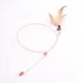 Juguete para gatos de plumas con alambre de acero, campana y cuentas de colores. - Palo para Gatos de Alambre de Acero - Pluma