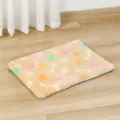 Verdikte pluche huisdiermat voor honden en katten, warme deken met leuke pootafdruk. - Maat S (49x32 cm) / Gele hondenpoot & bot