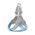 Blue and grey reflective dog harness, breathable mesh vest style for small and medium pets. - M / Blue