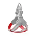 Grey and red Y-shaped dog harness vest, reflective pet walking strap for small to medium dogs. - XL / Red