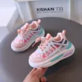 Breathable pink sneakers for toddlers with adjustable elastic laces and mesh design - 21 / Pink