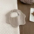 Nordic style petal-shaped soft cotton gauze baby bib in light coffee color finish - Petal Bib / Dark Gray