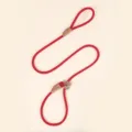 Rode nylon hondenlijn met lederen details, duurzame training P-ketting touw voor huisdieren. - 1.5*0.6 / Rood