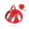 Red breathable mesh pet harness and leash set for small dogs and cats escape proof. - M / Red