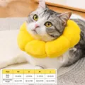 Sunflower pet recovery collar for cats and dogs, soft yellow plush anti-bite cone. - XS / Yellow