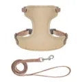 Verstelbare kat hond tuigje en lijn set anti ontsnapping vest stijl huisdier kaki. - XS / camel