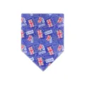 Union Jack flag design pet bandana for cats and dogs, stylish blue cotton puppy bib. - Blue