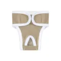 Khaki dog physiological pants pet sanitary diaper with tail hole and velcro closure SKU - Tan