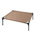 Verhoogd hondenbed ademend mesh verhoogd huisdierbed draagbare koelbed voor honden - S (65*45*21 cm) / Khaki